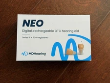 MDHearing Neo Digital Rechargeable Hearing Aid Aids Series R + Charging Case
