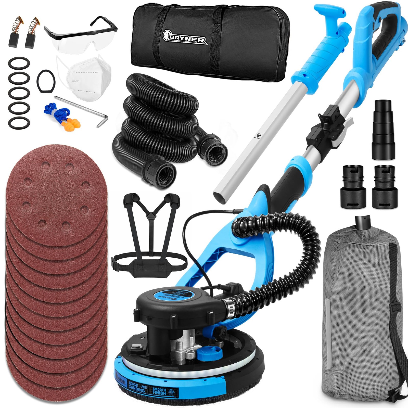Drywall Sander, 𝟐𝟎𝟐𝟓 𝐔𝐩𝐠𝐫𝐚𝐝𝐞𝐝 Electric Drywall Sander with Vacuum...