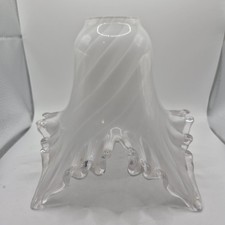 Vintage Iridescent Glass Fluted Ruffled LIght Lamp Shade