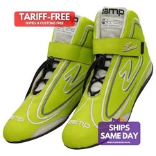 Zamp ZAMRS003C0912 SFI 3.3/5 Neon Green Size 12 Leather Driving Shoe Performance