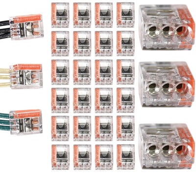 50-Pack Quick Push-in Electrical Wire Connectors, 22-12 AWG Gauge Orange 