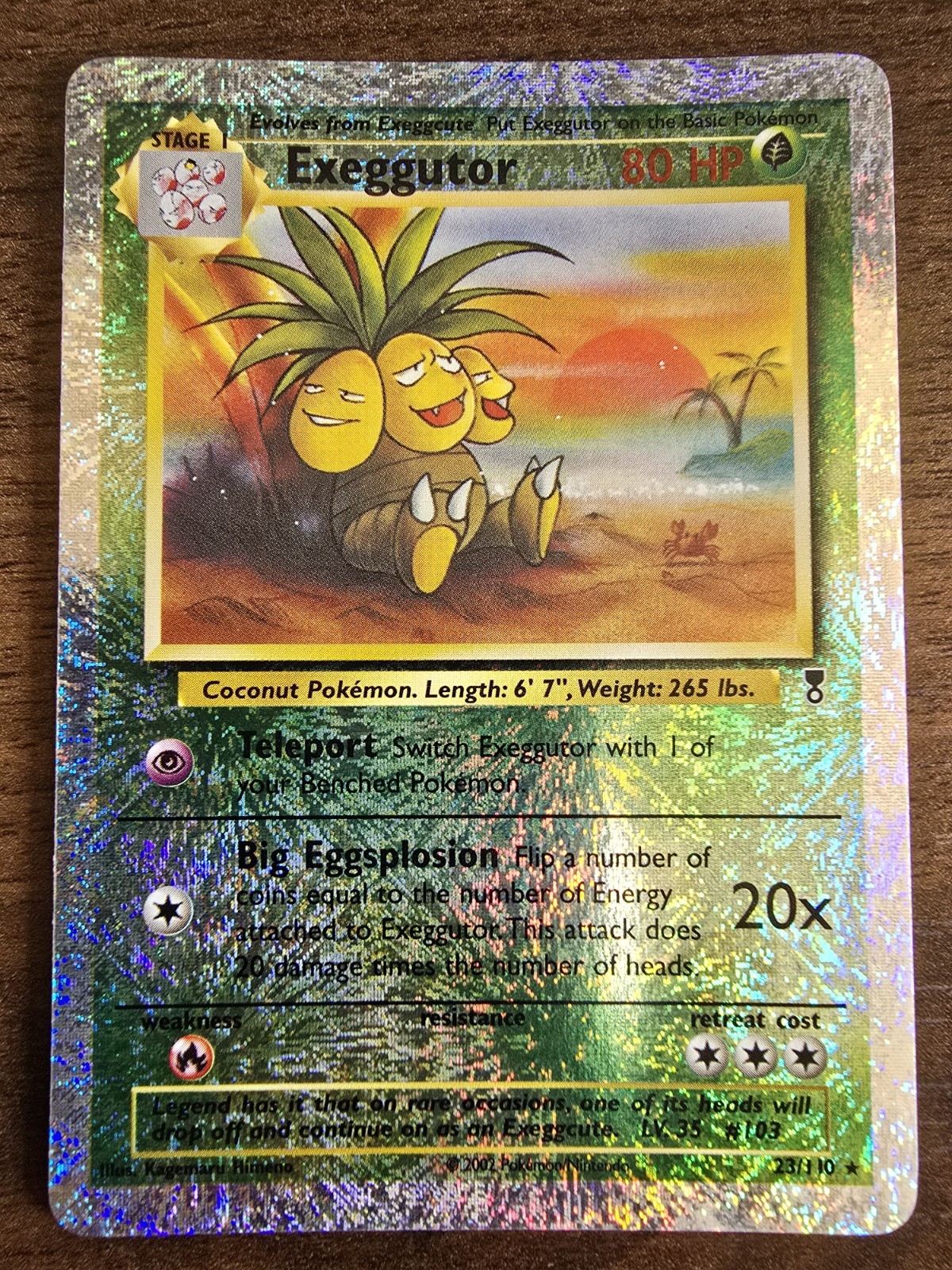Pokemon Exeggutor 23/110 Reverse Holo Foil Legendary Collection 2002 Near Mint