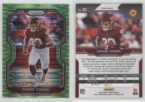 2020 Panini Prizm Rookie Neon Green Pulsar Prizm Chase Young #383 Rookie RC