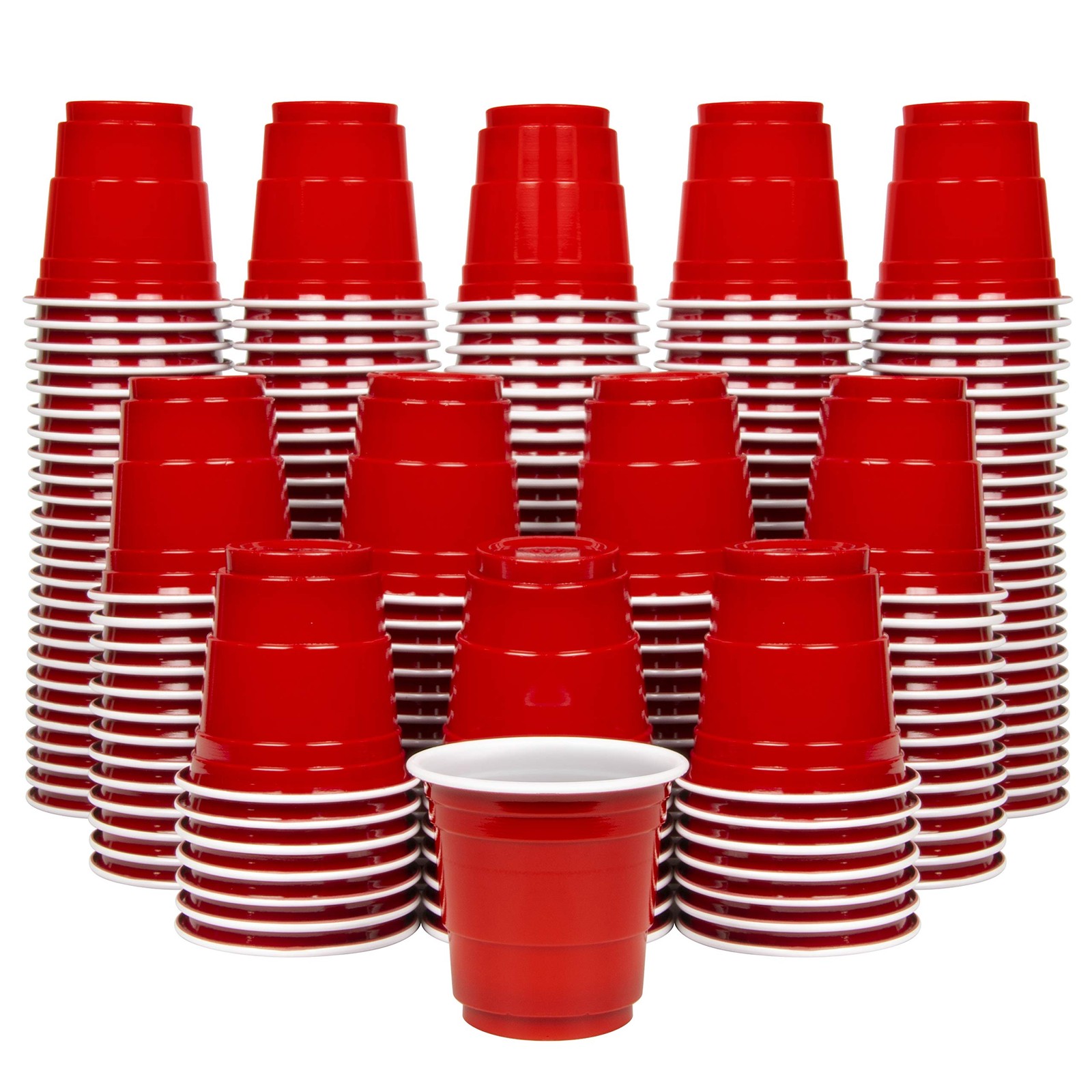200 Pack 2 oz Plastic Shot Cups - Mini 2oz Party Cups, Red