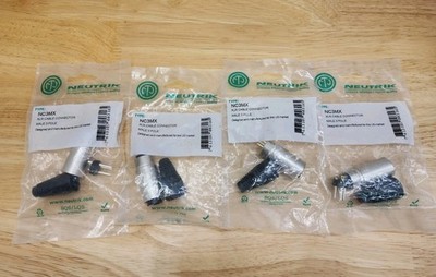 Lot of 4 Neutrik NC3MX Male XLR Cable Connectors - Silver - New