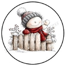 SNOWMAN CHRISTMAS ENVELOPE SEALS LABELS STICKERS FAVORS