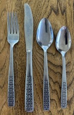 VTG International Serenata MCM Flatware Stainless 44 Pieces Made In USA