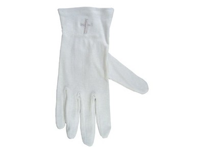 Gloves-White Cross Cotton-Large