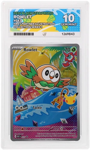 Rowlet 043 ACE 10 First Partner Illustration Promo Pokemon Card Game
