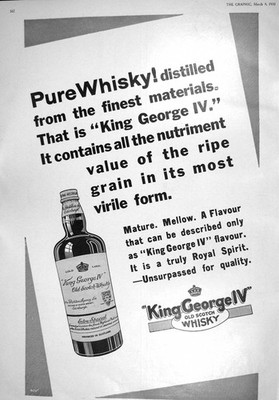 Old Print 1930 King George Iv Scotch Whisky Swan Edgar B.P. Oil Moorgate 20th