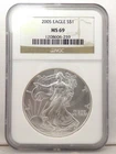 2005 American Silver Eagle NGC MS69 1208606-259
