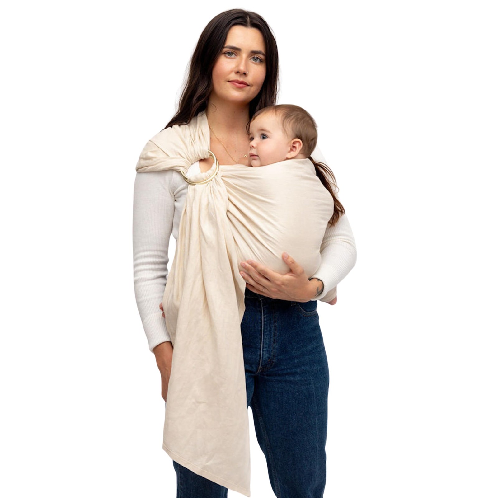- Ring Sling Baby Carrier - 0-36 Months (up to 35 lbs) - Long (90") Sparrow &...