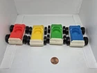 Vintage Fisher Price little people set/4 colored top Garage cars