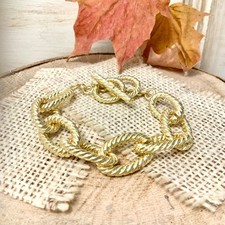 Chunky link chain cable bracelet gold Plated stackable must have items
