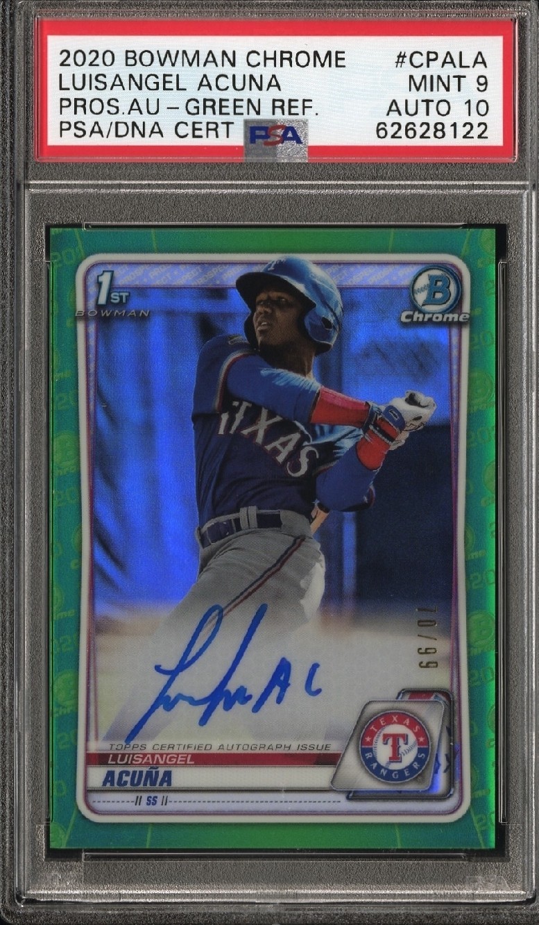 2020 Bowman Chrome - Prospect Autographs Luisangel Acuna #CPA-LA Green Ref. /99