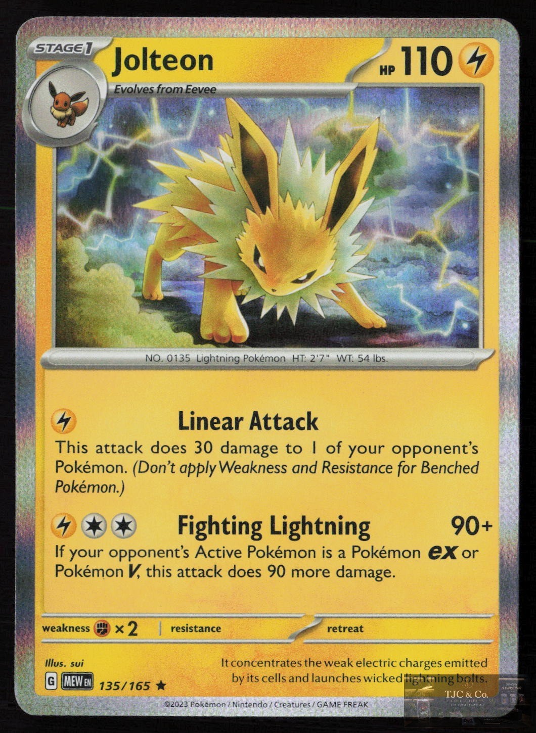 Jolteon 135/165 R 151 Pokemon Holo NM/M