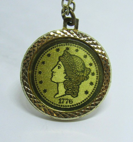 VTG 1970s TWENTY DOLLAR DOUBLE EAGLE GOLD PIECE REPLICA COIN PENDANT & CHAIN - Picture 12 of 12