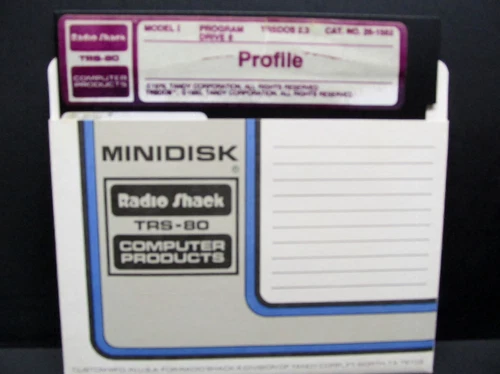 Profile, TRS-80, TRS DOS 2.3, 5.25 / 5 1/4" Floppy Disk, Radio Shack 1981
