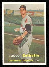 1957 TOPPS BASEBALL ~ #212 ~ ROCKY COLAVITO ~ CLEVELAND INDIANS ~ KSA 8 ~ ROOKIE