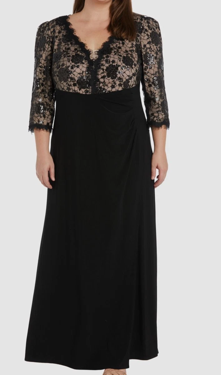 green emerald velvet dress RM Richards Capelet Sleeve Evening Dress PLUS SIZE – New Yorker's Apparel main image 0