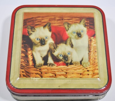 Vintage siamesisches Kätzchen Dose hergestellt von Edward Sharp & Sons - Maidstone Kent - UK