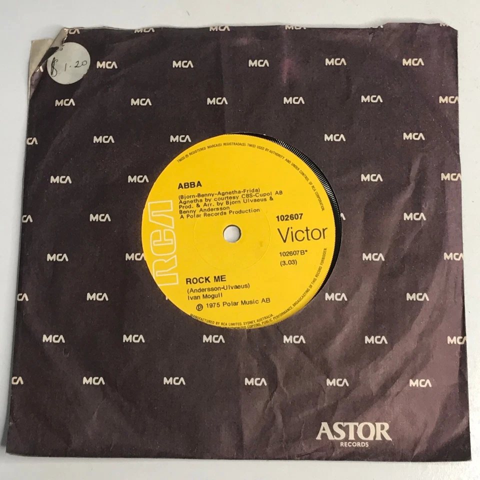 Abba ( I Do, I Do, I Do, I Do, I Do, ) ( Rock Me )  Vinyl 45 Single Record 1975 - Image 4 of 4