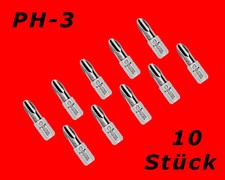 10 x Profi Kreuz Bits PH 3 Kreuzschlitz Schraubendreher Bitsbox S-2 Stahl Y4762
