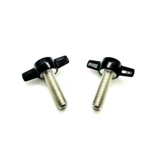 M10 x 35mm Clamping Thumb Screws with Black Tee Wing Butterfly Knob Bolts 2 Pack
