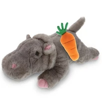 DolliBu Happy Easter Super Soft Plush Hippo with Carrot Plush - 11 Inches