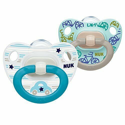 Baby Feeding Dummies NUK Silicone Soother 2pk 618m Happy Days