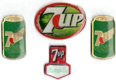  Pin-Konvolut 4 Getränke Softdrinks Pins 7up 7 up Zitronen Limonade selten  