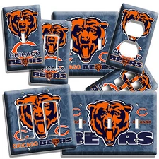 CHICAGO BEARS NFL FOOTBALL TEAM LOGO LIGHT SWITCH OUTLET WALL PLATE GARAGE DECOR