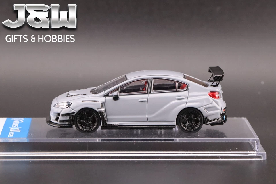Modelo CM Subaru Impreza WRX STi Varis S4 carrocería ancha gris con juego adicional ruedas 1/64 Foto 2 de 4