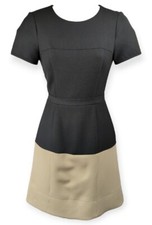 BCBG Maxazria Hannah Dress Color block Black Tan Sheath Hanna Sand Career Work 2