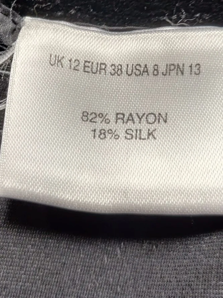 NICOLE FARHI BLACK SKIRT SIZE UK 12 SILK RAYON WOMENS LONG MAXI VELVET STYLE ZIP - Image 4 of 4