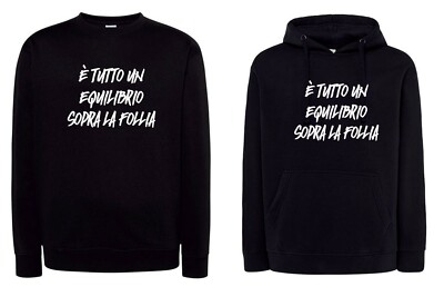 schwarzes Sweatshirt VASCO rot ist alles eine Balance über Wahnsinn leben Sweatshirt