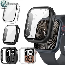 For Apple Watch Series 10 11 42mm 46mm Tempered Glass Hard PC Bumper Face Cover