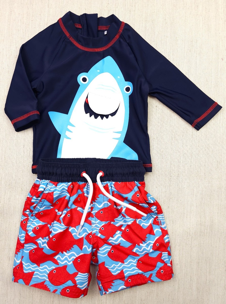 Boys M&S Piece Sunsuit Swimming Costume Suit Swimsuit UPF 40+