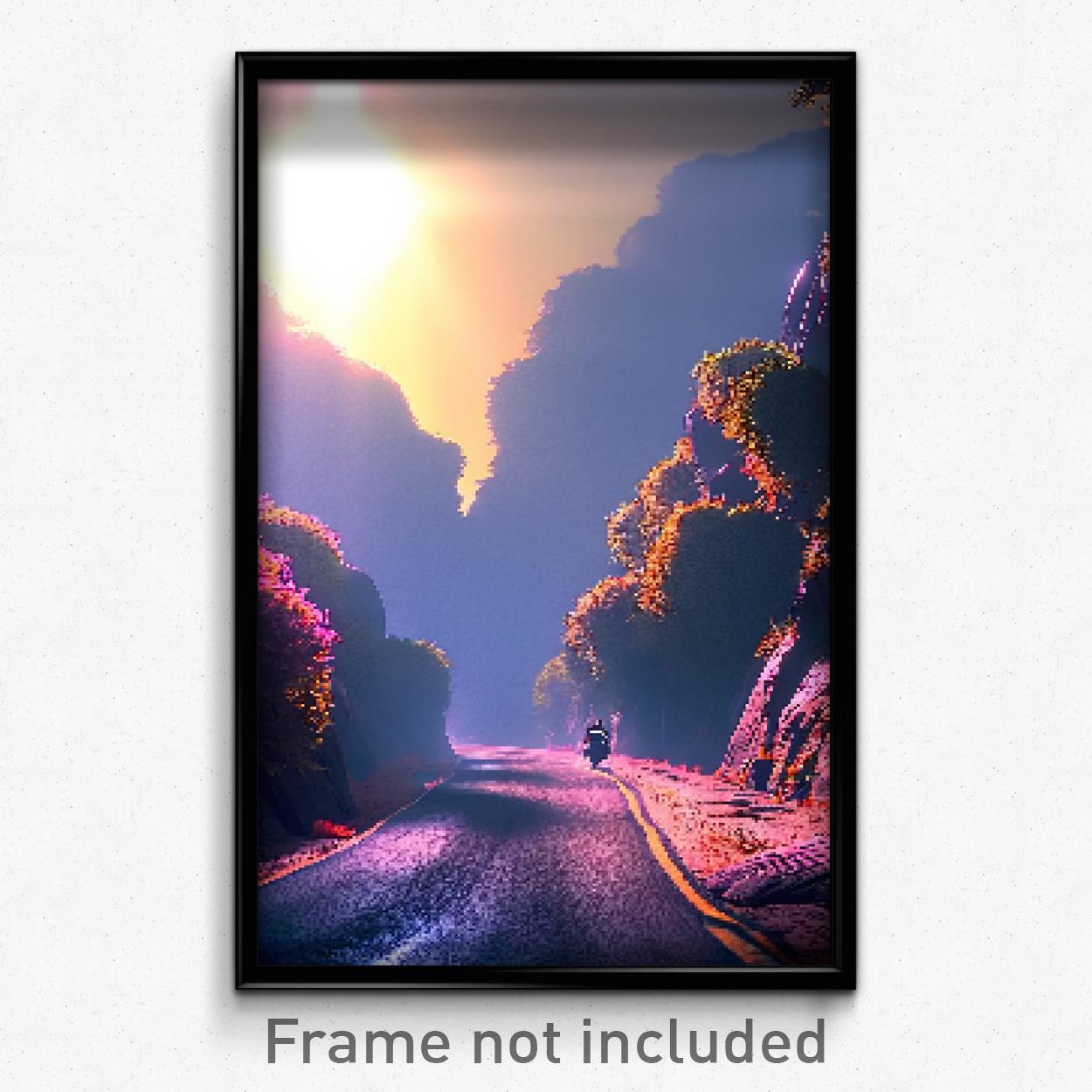 Pixel Art Poster - Thick Route (8 Bit Psychedelic Trippy Weird Video Game Print)