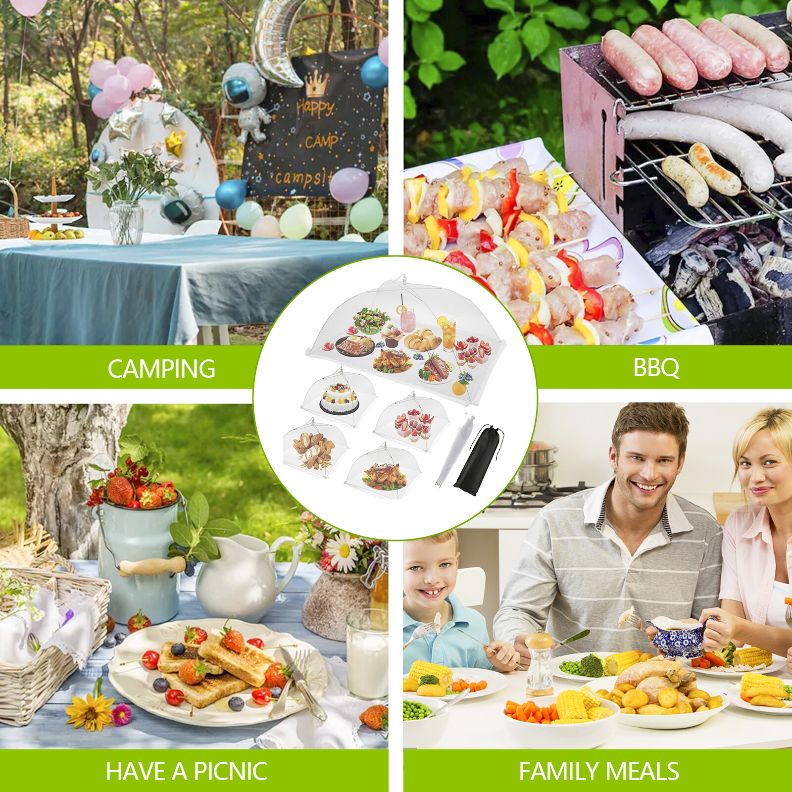 5X Mesh Food Cover Pop Up Collapsible Domes Outdoor Cover Large