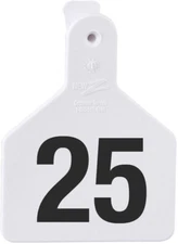 Z Tags Calf White Numbered Ear Tags 126-150