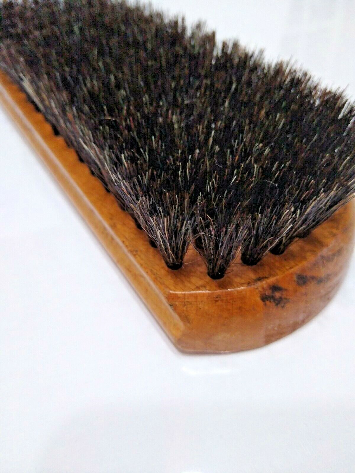 DYAN SHINE Shoe Brush Pure Horsehair USA 7.5" Shine Boot Bristle Wood