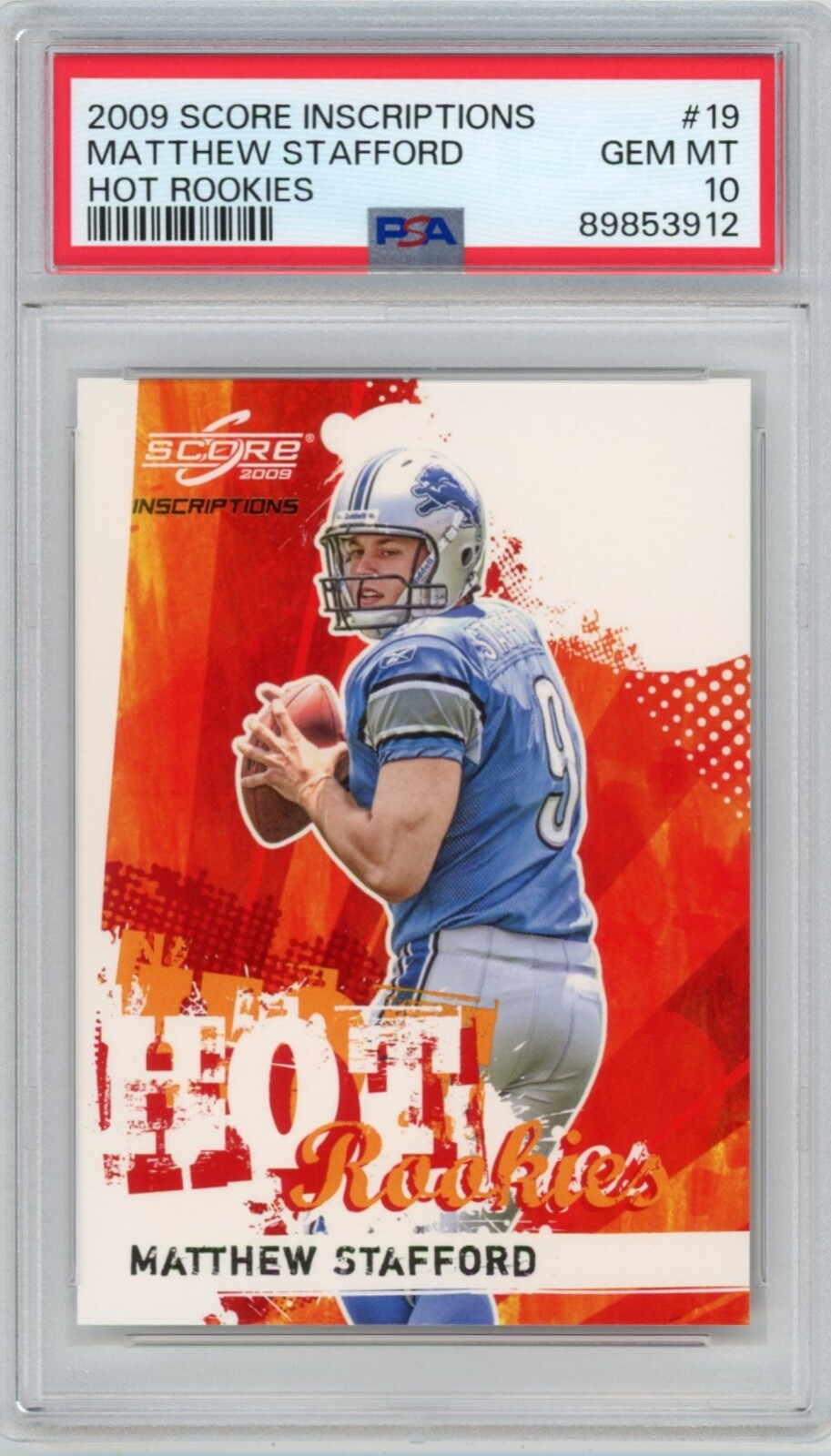 Matthew Stafford Score Inscriptions Hot Rookies #19 Hot Rookies