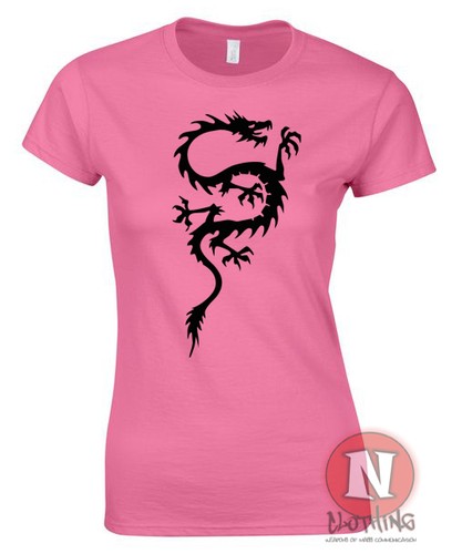 Chinese Dragon kung fu karate martial arts asia japan ladies female t-shirt - Picture 4 of 9