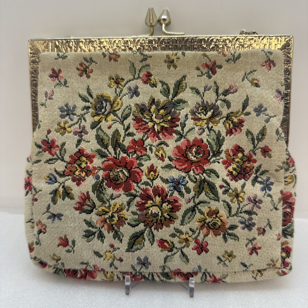 NengHetty 1950's Walborg Floral Micro Petit-Point Evening Bag