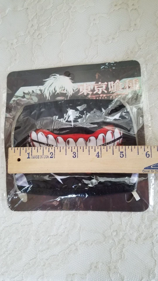 Tokyo Ghoul Kaneki FABRIC Mask FAKE Mouth Zipper for Halloween Anime Cosplay - Image 3 of 4