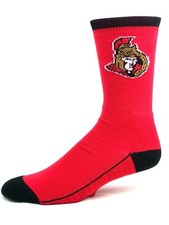 Ottawa Senators Hockey Red Black Repeat Name Bottom Crew Socks