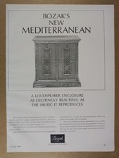 1969 Bozak Mediterranean Enclosure for B300 B302A Speakers vintage print Ad
