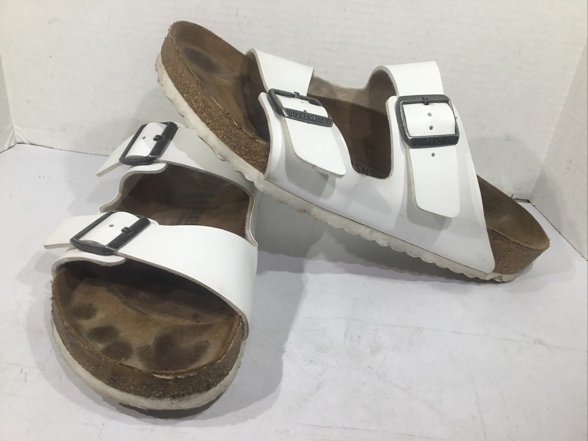 Birkenstocks Men's Size 12 EU 45 Arizona White Birko-Flor Slides