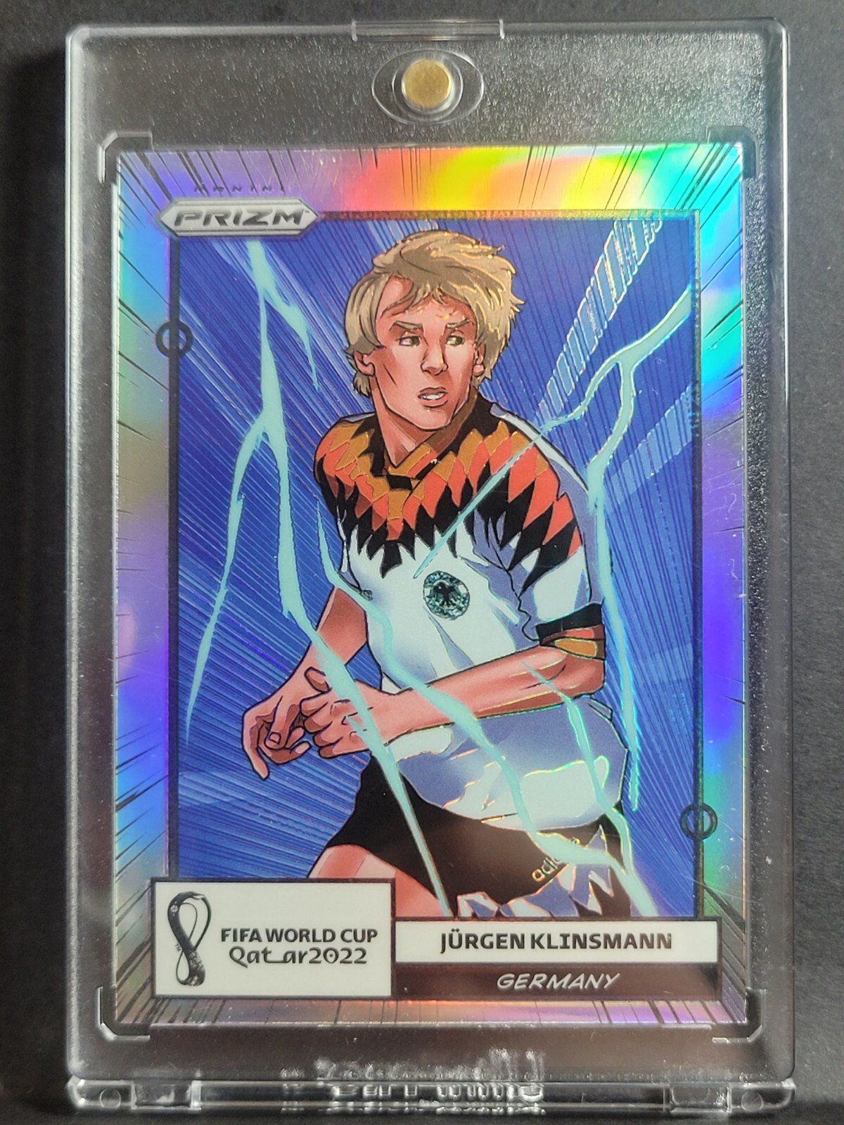 2022 Panini Prizm World Cup Jurgen Klinsmann Manga Case Hit Imperfect Corner %